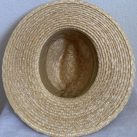 Gigi Pip Isla Sunhat Natural Straw Wide Brim Fedora Suede Band NEW (Other) OS - Picture 6 of 9